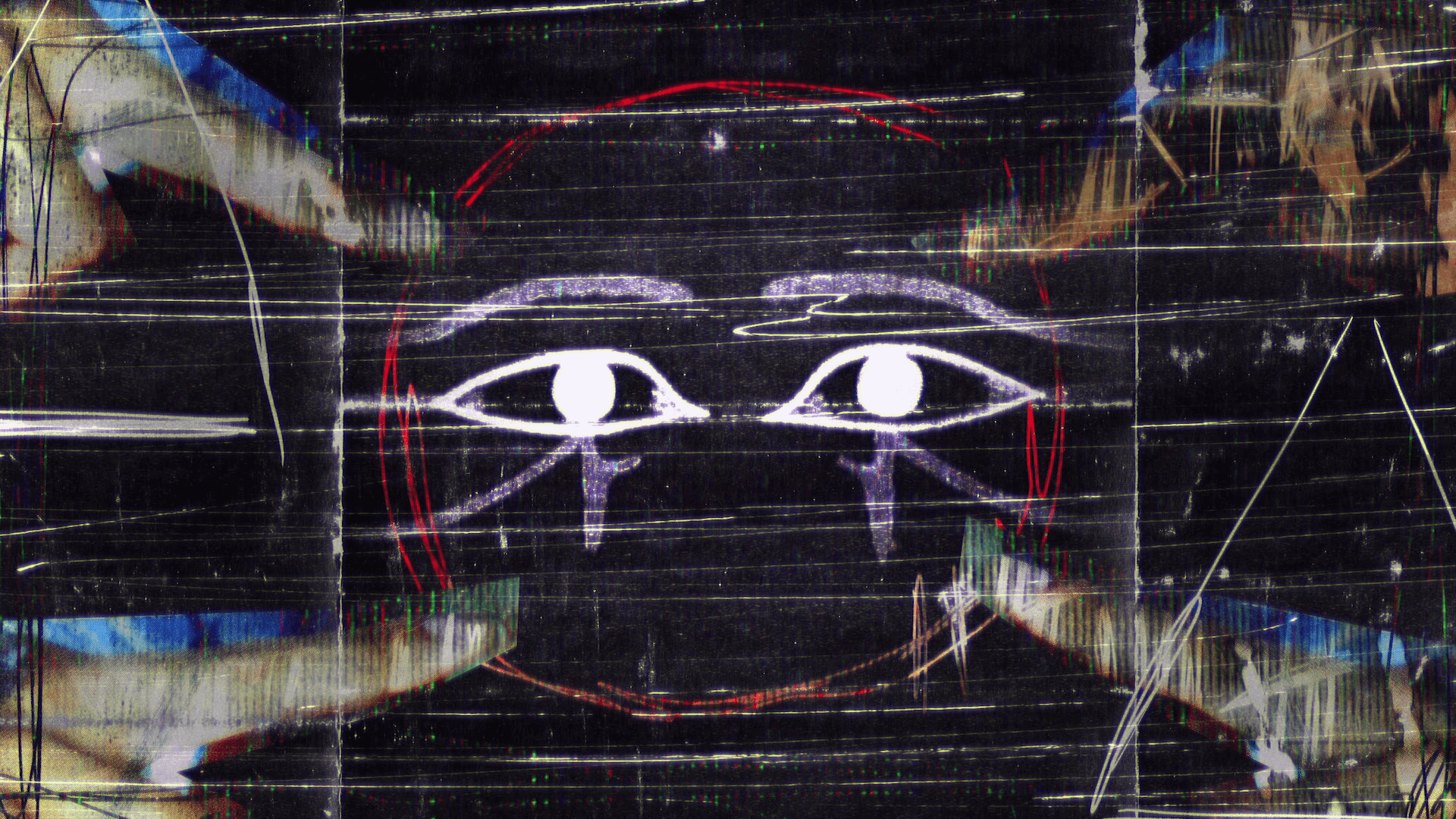 creepy egyptian like eyes for grunge textures, designed for video editing projects.